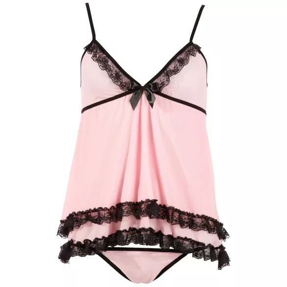 Cottelli - Babydoll - Encaje con volantes - Transparente - XXL