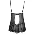 Cottelli - Babydoll transparente con volantes - negro - XXL