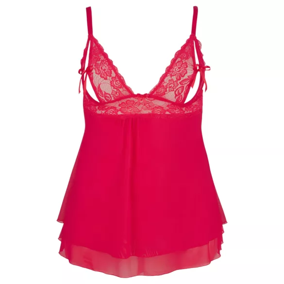 Cottelli Plus Size - babydoll encaje translúcido - rojo