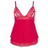 Cottelli Plus Size - babydoll encaje translúcido - rojo