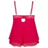Cottelli Plus Size - babydoll encaje translúcido - rojo - XL