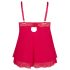 Cottelli Plus Size - babydoll de encaje rojo sexy - 2XL