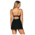 Obsessive Luvae - camisón lencería floral con strass y tanga - negro - L/XL