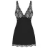 Obsessive Luvae - camisón lencería floral con strass y tanga - negro - L/XL