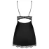 Obsessive Luvae - camisón lencería floral con strass y tanga - negro - L/XL
