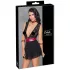 Cottelli Bondage - Babydoll de encaje con cuello (negro) - M