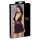 Cottelli Bondage - Babydoll de encaje con cuello (negro) - XL