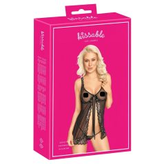 Kissable - babydoll abierto negro