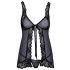 Kissable - babydoll abierto negro