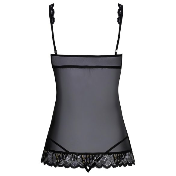 Kissable - babydoll abierto negro