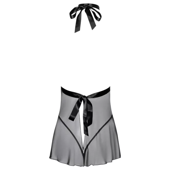 Kissable - Babydoll de encaje con cuello halter - negro