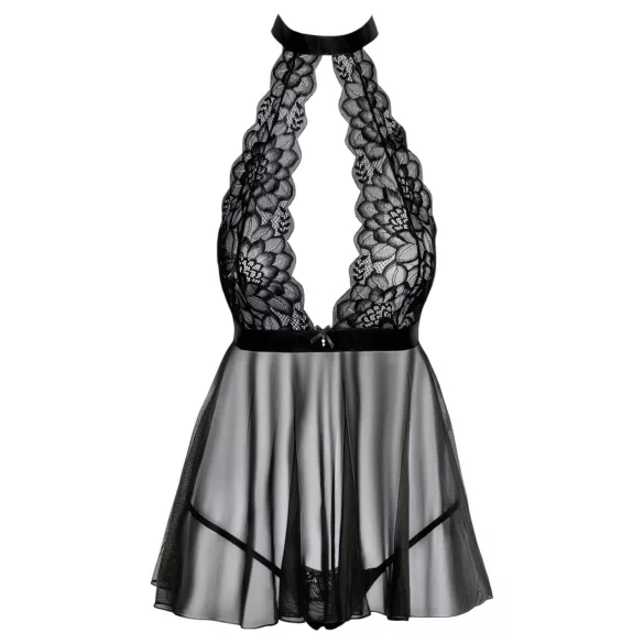 Kissable - Babydoll de encaje con cuello halter - negro - L/XL