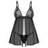 Obsessive - babydoll de encaje - conjunto - negro - M/L