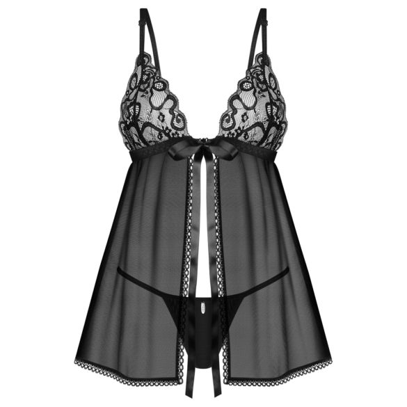 Obsessive - babydoll de encaje - conjunto - negro