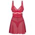 Conjunto Cupide Desir de Obsessive - Camisón transparente de encaje (rojo)