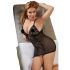 Cottelli Talla Grande - camisón transparente de encaje (negro) - 2XL