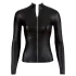 Cottelli - top de manga larga brillante para mujer - negro - M