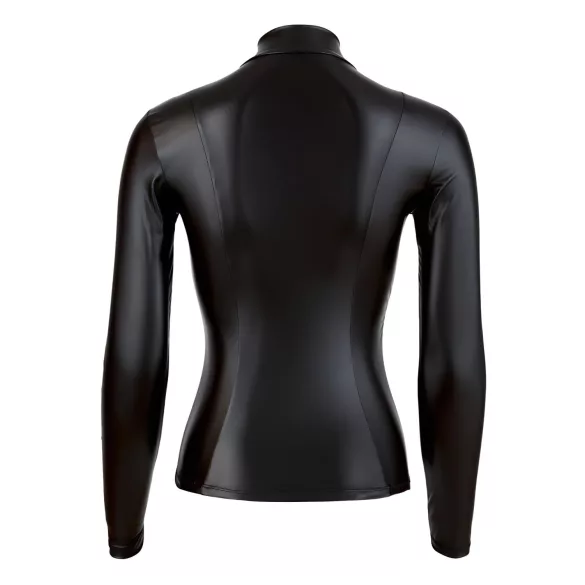 Cottelli - top de manga larga brillante para mujer - negro - XL