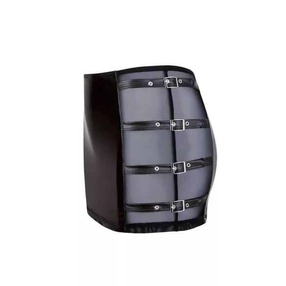 Cottelli - minifalda vinilo con hebilla - negro - XL