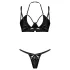 Obsessive Keira Lise - conjunto de sujetador brillante - negro