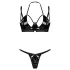 Obsessive Keira Lise - conjunto de sujetador brillante - negro - L/XL