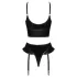 Black Level - set lencería tirantes cruzados - negro - L