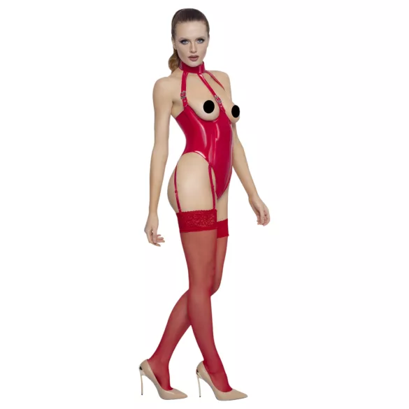Black Level - body abierto con cuello halter - rojo - M