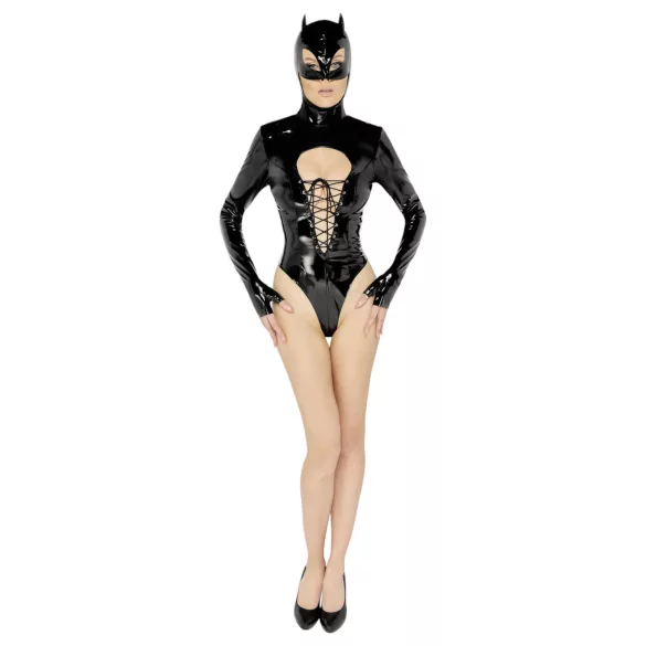 Black Velvets - body manga larga mujer - encaje negro