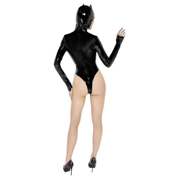 Black Velvets - body manga larga mujer - encaje negro - L