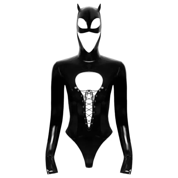 Black Velvets - body manga larga mujer - encaje negro - XL