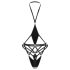Obsessive Keira Lise - body abierto con tiras - encaje negro - L/XL