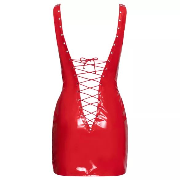 Black Level - vestido mini de vinilo con cordones - rojo - L