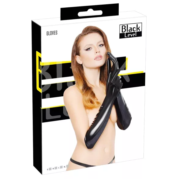 Black Level - guantes brillantes - laca - negro - M