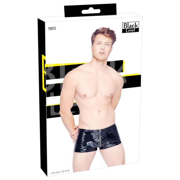 Black Level - Pantalones cortos para hombre con cremallera (negro) - M