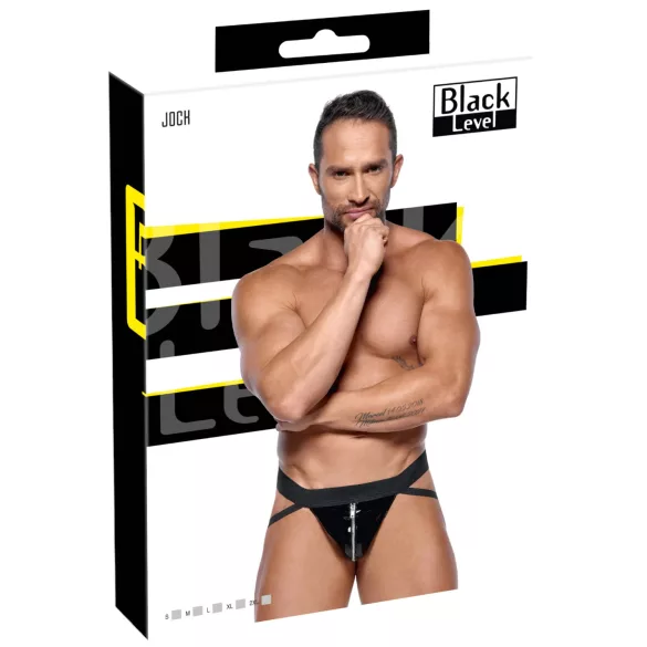 Black Level - suspensorio con cremallera - piel sintética negra