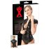 LATEX - Top corto con cremallera para mujer (negro) - S