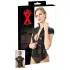 LATEX - top mujer manga corta con cremallera - látex negro - L