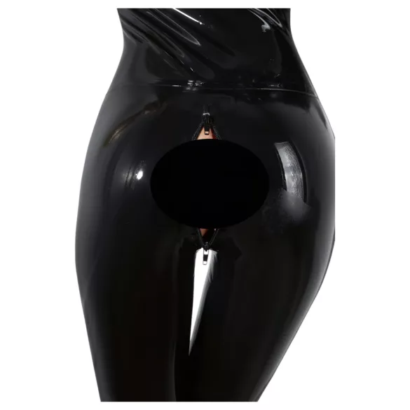 LATEX - mono largo mujer - manga larga - látex negro - L