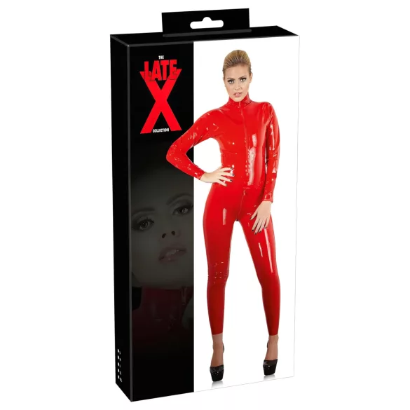 LATEX - mono de mujer manga larga - látex rojo