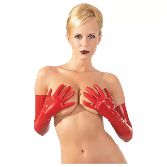 LATEX - guantes largos unisex - látex rojo - M