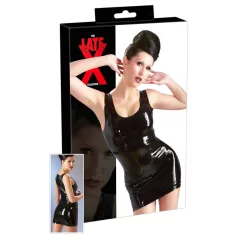 Minivestido sin mangas de látex (negro) - S