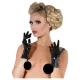 Guantes cortos unisex de látex (negros) - L