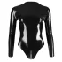 LATEX - body femenino manga larga - látex negro - 2XL