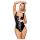 LATEX - body de látex con cremallera completa (negro)