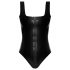 LATEX - body de látex con cremallera completa (negro)
