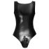 LATEX - body de látex con cremallera completa (negro)