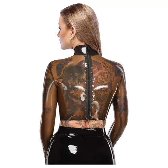 LATEX - top de látex transparente - color negro translúcido
