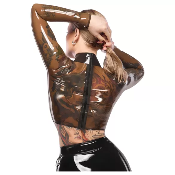 LATEX - top de látex transparente - color negro translúcido - M