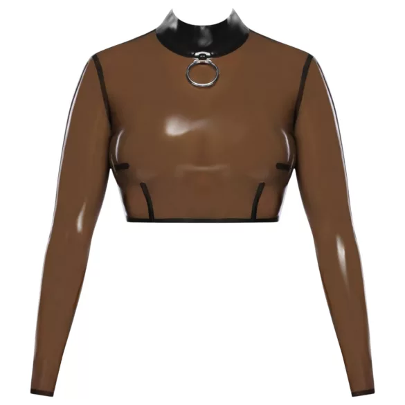 LATEX - top de látex transparente - color negro translúcido - M
