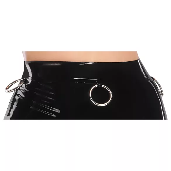 FALDA MIDI DE LÁTEX - negro - 2XL
